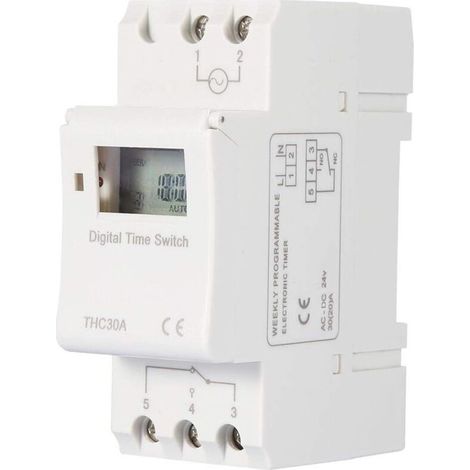 Rail, électronique, THC 15A, 220 V, minuterie numérique, minuterie programmable pour lampes au néon (1/5)