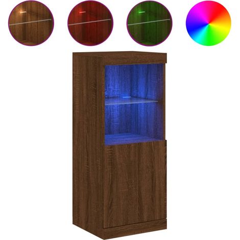 Maison Exclusive - Aparador con luces LED roble marrón 41x37x100 (1/5)
