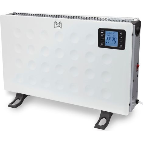 Perel Smart Konvektorheizung 2000W mit 3 Heizstufen, Thermostat, IP20, Überhitzungsschutz, tragbar mit Fernbedienung und Tuya App Steuerung, für Räume bis 60 m³