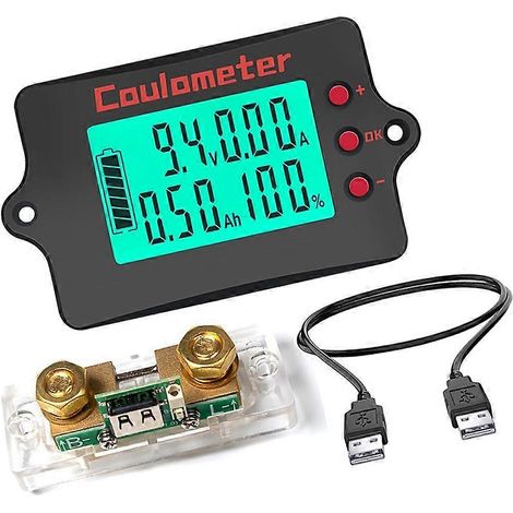 Ampèremètre, voltmètre et wattmètre à affichage numérique LCD, adapté à un usage domestique et industriel, livré avec un câble de données de 0,5 mètre. (1/5)