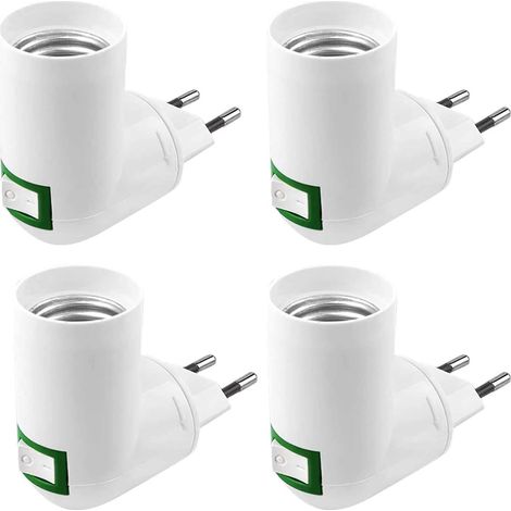 4 Stück Lampenfassung E27 mit Schalter Lampen Fassung AC 220V Baustellenfassung Ohne Kabel für Leuchtmittel LED Lampenfassung Küchenlampe Wandlampe E27 Sockel Adapter (Weiß) (1/5)