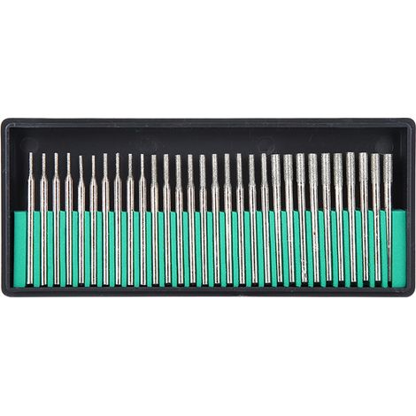 Ensemble de 30 outils de ponçage à aiguilles diamantées, accessoire de sculpture, tête de meuleuse cylindrique 1/2/3 mm (1/5)