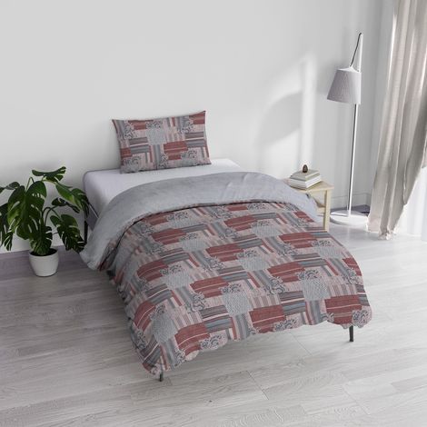 Parure Housse de Couette avec Sac et taies d'oreiller imprimées, Rouge, Simple (1/3)