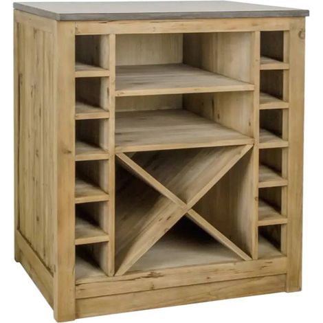 Meuble bas de cuisine range-bouteilles Champêtre (1/5)