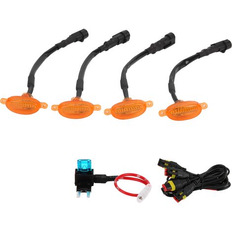 4 Pièces Lampe de Calandre Avant avec 12 LED Ambre 12V Remplacement pour Ford Raptor (1/5)