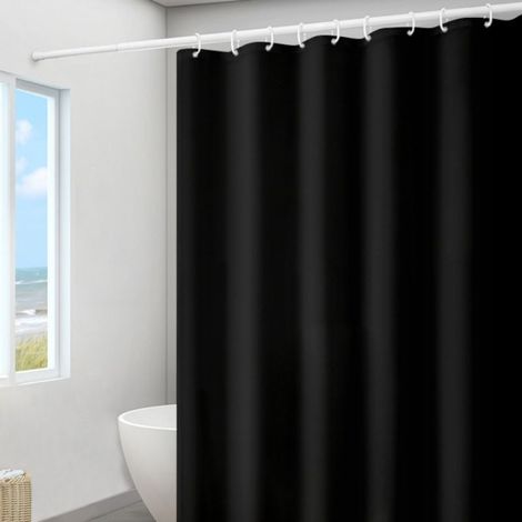 Cortina de ducha de 180x180 cm, EVA, gris oscuro, impermeable, resistente al moho, cortina para bañera o baño. (1/4)
