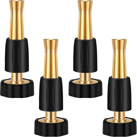 4 Pack Heavy Duty 3/4" Brass Nozzle Hose Adjustable Garden Water Nozzle Spray Gun Nozzle Hose Sprayer Nozzle from Fine Mist to Jet Stream (1/5)