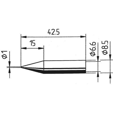 Ersa 842 BD Punta di saldatura Forma matita Dimensione 1 mm Contenuto 1 pz.