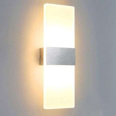 Moderna lampada da parete a LED per interni in acrilico, alluminio, illuminazione decorativa, luce quadrata, bianco caldo 6W (1/4)