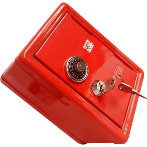 Filiyano-Mini tirelire rouge sécurisée, boîte de rangement compacte pour pièces de monnaie (1/5)
