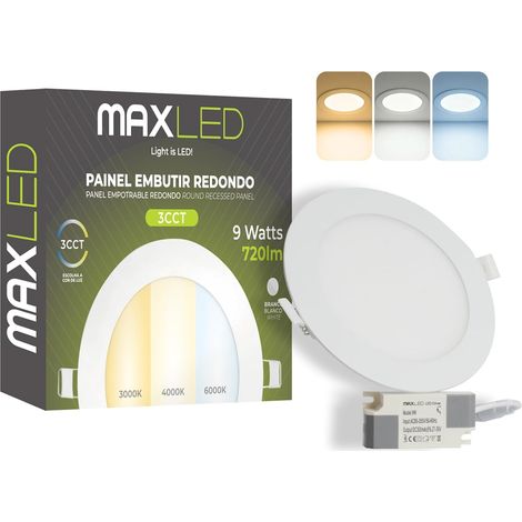 Spot Encastrable LED 12W 230V, Ø 170mm, 960lm Spots Plafonnier Non Dimmable 3000K-6000K Spots Plats Encastrables pour Plafond Dimensions Du Trou Φ155mm Aluminium (1/5)