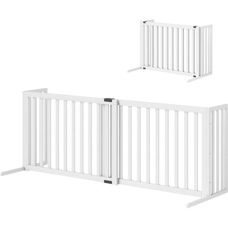 PawHut Cancelletto per Cani Estensibile Autoportante in Legno 102-183x57x70 cm