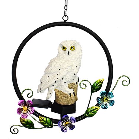 Lampes solaires hibou en résine pour pelouse, lustre de jardin étanche (1/3)