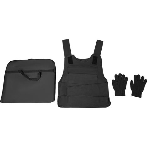 Gilet de protection, ajustement réglable, matériaux durables, noir (1/2)