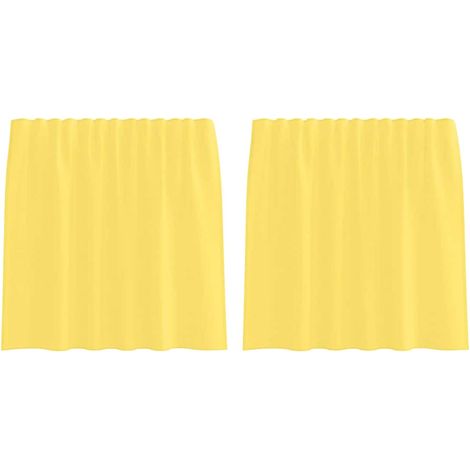 Maison Exclusive - Voile Vorhänge mit Stangentaschen 2 Stk. Gelb