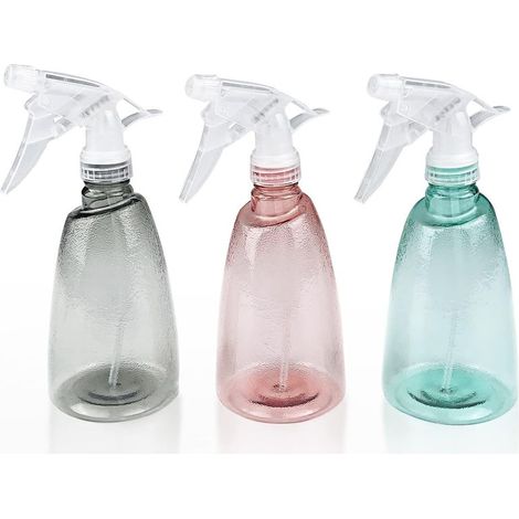 3-teiliges Set leerer 500-ml-Sprühflaschen, nachfüllbare Kunststoff-Sprühflaschen mit Auslöser, 2 Sprühmodi, transparente Sprühflaschen, für Reinigung, Pflanzen, Haare und Garten (1/5)