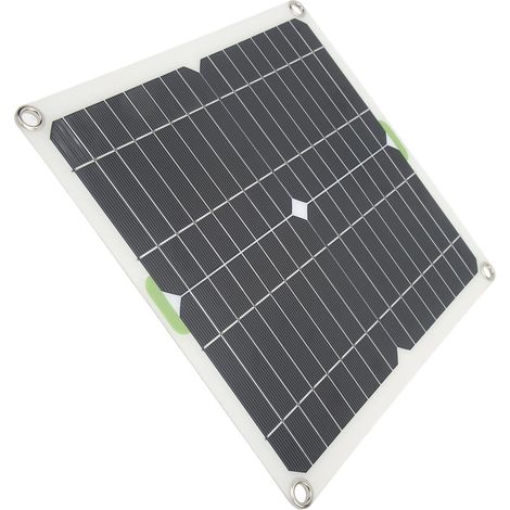 Panneau solaire monocristallin 200 W avec pince pour batterie, câble allume-cigare et faisceau USB 10 en 1 étanche pour camping-car, voiture et bateau (1/5)