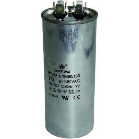 Condenseur de climatisation 70uf 450v Dimensions 55x130mm 12ag6070 70mf450v/air