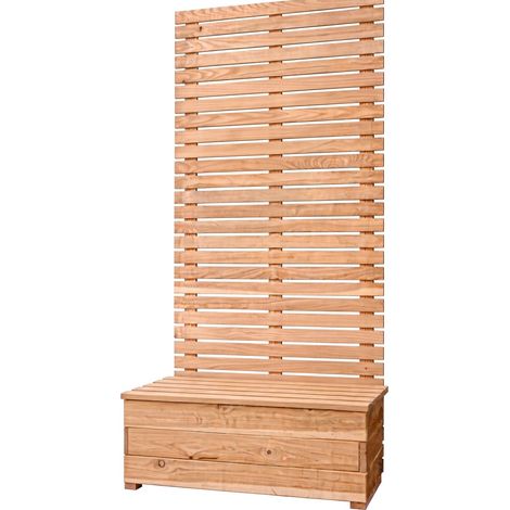 Jardinière-banc en mélèze « Horizon Duo » – h.117 x L.89 x P.43 cm (1/3)