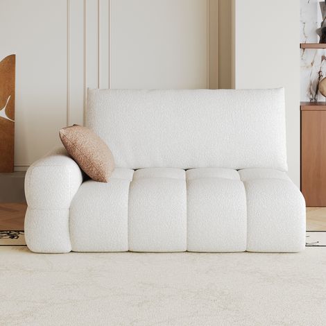 Fauteuil 2 places blanc crème Y160 pour un intérieur moderne et élégant, idéal pour votre salon ou espace de vie. (1/5)