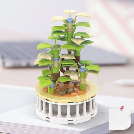 Kit de construction végétale Bonsai série DIY, fleurs botaniques décoratives en plastique vif, collection colorée d'été, sac pratique. (1/5)