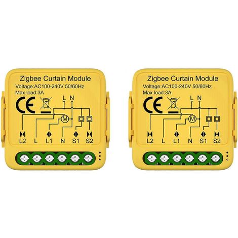 2 modules de commande de rideaux intelligents Tuya Zigbee connectés à l'application Smart Life pour moteurs de stores et volets roulants. (1/4)