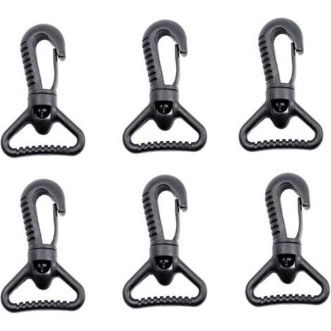10PCS Mousquetons en Plastique, Mousqueton pivotant en Plastique pour Porte de poussée - Mousqueton Rotatif - Mousqueton Rotatif - Fermoir à Boucle pour Sangle, Noir