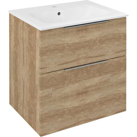 Sapho Cirasa - Mobile lavabo, 59x64x46 cm, 2 cassetti, rovere alabama CR601-2222