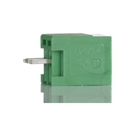Embase pour CI Phoenix Contact, MCV 0.5/2-G-2.5, 2 pôles , 2.5mm 1 rangée, 4.0A, Angle droit ( Prix pour 1 )