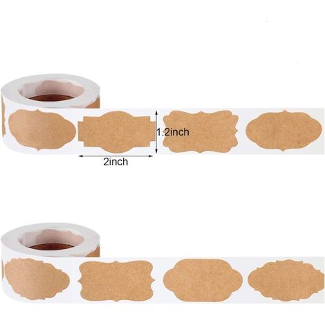 Étiquette autocollante, étiquette d'étanchéité en papier kraft rétro faite à la main (1/4)
