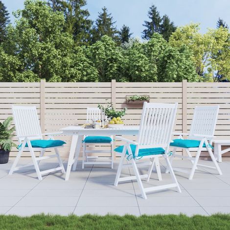 Coussins de chaise lot de 4 turquoise 40x40x7 cm tissu (1/5)