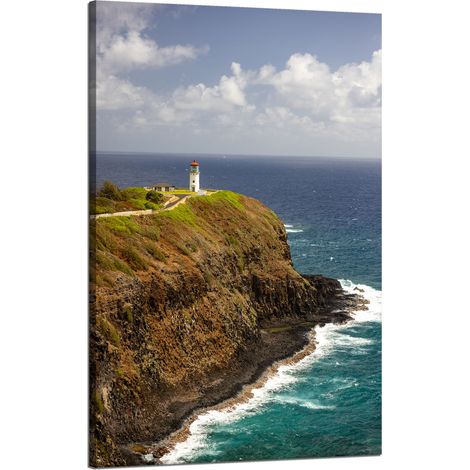 Stampa su tela Natura Scogliera con faro 50x80 cm Mare Oceano