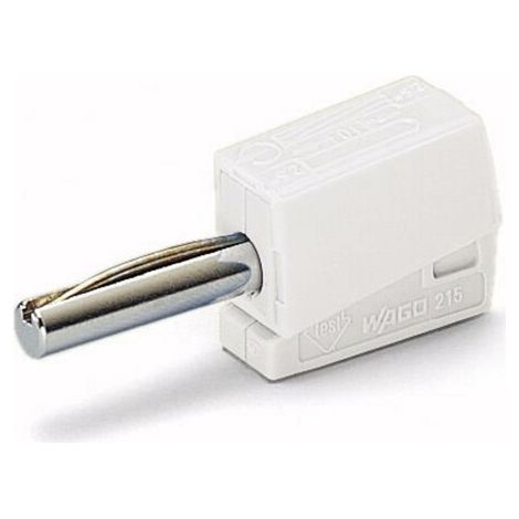 Fiche banane mâle Ø de la broche: 4 mm WAGO 215-611 blanc 1 pc(s) (1/4)