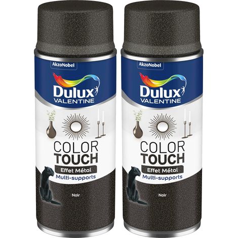 Lot de 2 - Peinture aérosol Color Touch Multi-Supports - Effet Metallisé Noir Métallisé 400 ml - Dulux Valentine (1/4)