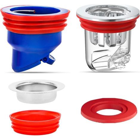 2-teiliger Duschablaufstopfen, 33–52 mm, geruchsdicht, rückflusssicher, geruchsneutralisierend, für Duschbodenablauf, desodorierender Bodenablaufkern für Küche und Kanalisation (1/5)