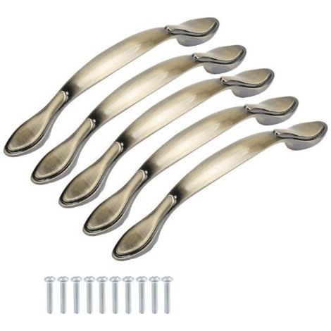 Ensemble de 5 poignées de porte de meubles vintage, 13 cm de long