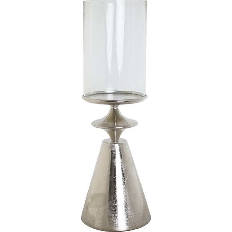 Porte-bougie en verre et aluminium élégance argentée - Argenté éclatant et élégant (1/4)