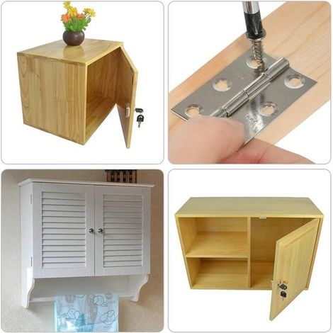 20 bisagras plegables de 6 cm, bisagras de acero inoxidable para muebles, incluye 120 tornillos para uso doméstico. (1/5)