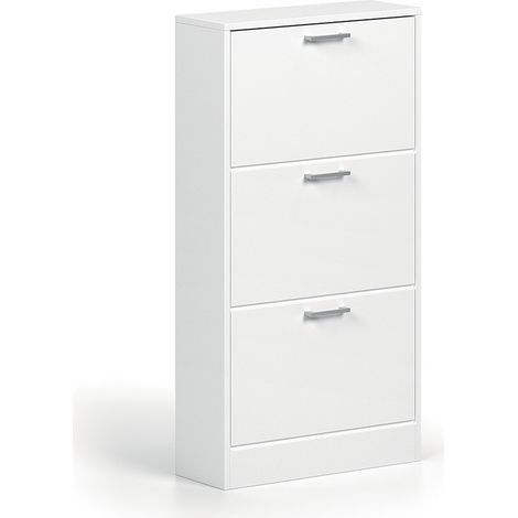 Mobile portascarpe verticale ERA, 3 cassetti colore bianco