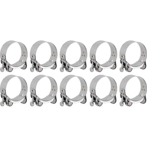 10 colliers de serrage en acier inoxydable 201, renforcés, à âme pleine, galvanisés, pour voitures