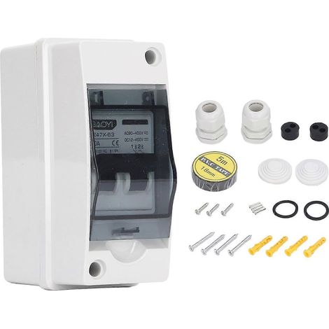 2-poliger DC-Mini-Leistungsschalter IP65 wasserdicht Pa66 Trennschalter für Solar-PV-Systeme AC90–400 V DC12