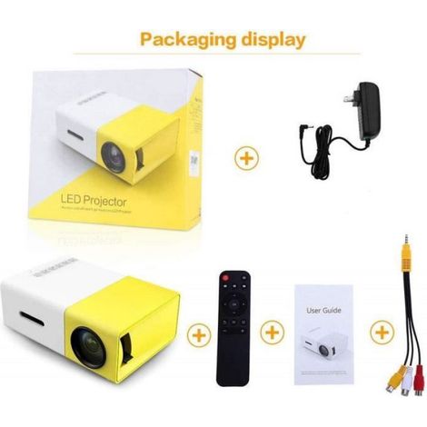 Vidéoprojecteur LED 1080p Portable - Cinéma Full HD - 400 Lumens - Jaune (1/4)