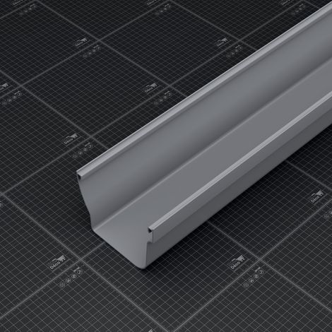 Lot de 2 Gouttières PVC double profil dév 300 mm - Long. 2 m - Gris