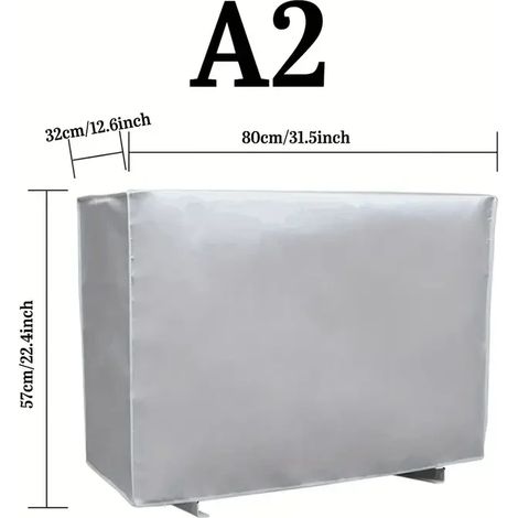 Housse pour climatiseur extérieur (A80x32x57cm) - Fibre de polyester, convient à la plupart des modèles