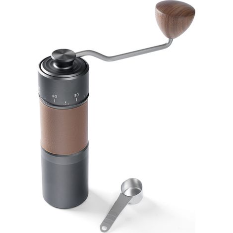 Moulin à café manuel - Moulin à café à main avec broyeur conique réglable en acier inoxydable, capacité 30 g, moulin portable, broyage rapide (1/4)