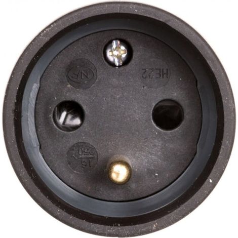 Enchufe portátil de goma Helmo 16A 2P+Z 230V IP44 50111