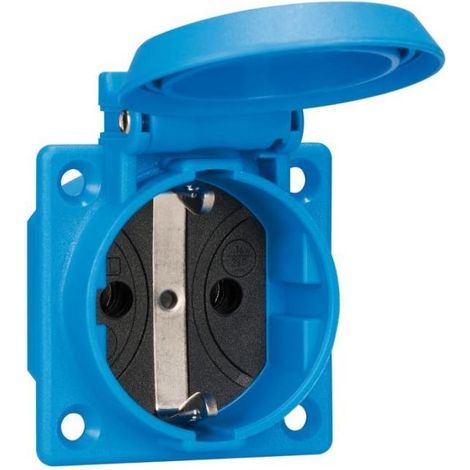 ABL Einbausteckdose, 250V 16A IP54 50x50mm, Thermoplast, Blau, 1661050 (1/5)