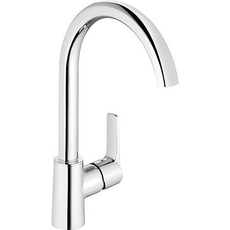 Mitigeur d’évier Heinrichschulte Alpha 300 ND, bec orientable, déport 200 mm, chromé