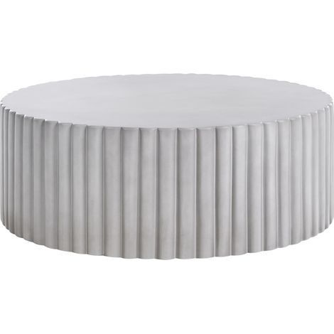 Mesa de centro MgO fibra de vidrio tapa redonda resistente a UV manchas óxido agua viento moderno gris Pozza
