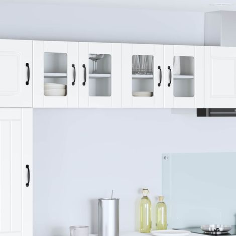 vidaXL Cabinet en verre mural PORTO Blanc 60 x 31 x 40 cm
